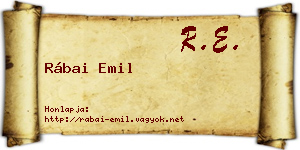 Rábai Emil névjegykártya