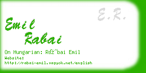 emil rabai business card